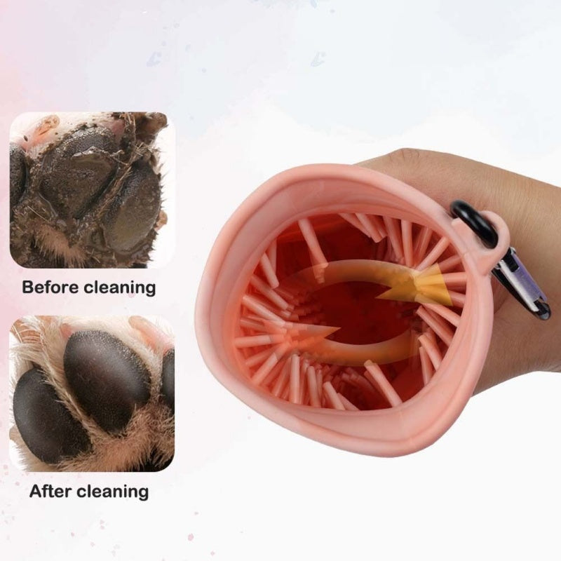 2-in-1 Portable Dog Paw Cleaner – Soft Silicone Brush