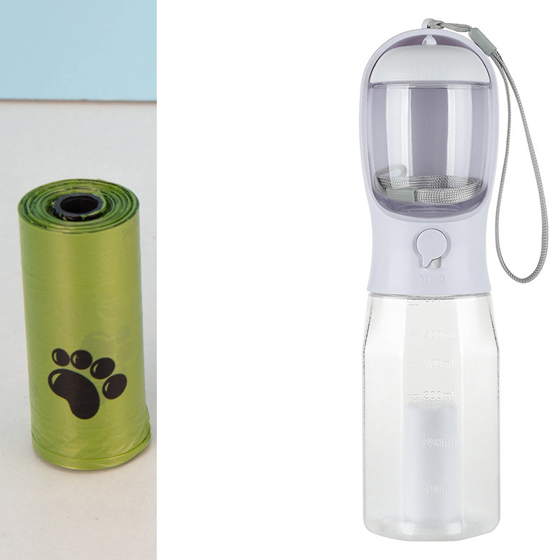 3-in-1 Portable Pet Water Bottle – Feeder & Waste Dispenser