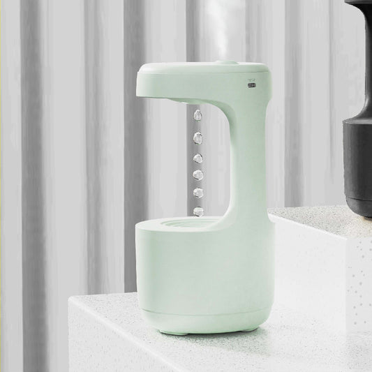 Anti-Gravity Water Drop Humidifier with Clock & Aroma Diffuser