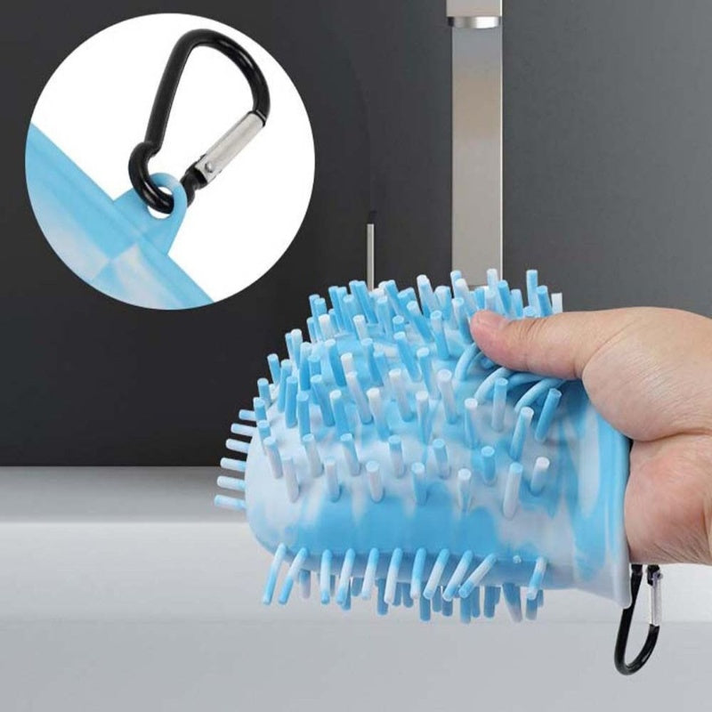 2-in-1 Portable Dog Paw Cleaner – Soft Silicone Brush