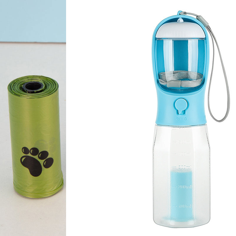 3-in-1 Portable Pet Water Bottle – Feeder & Waste Dispenser