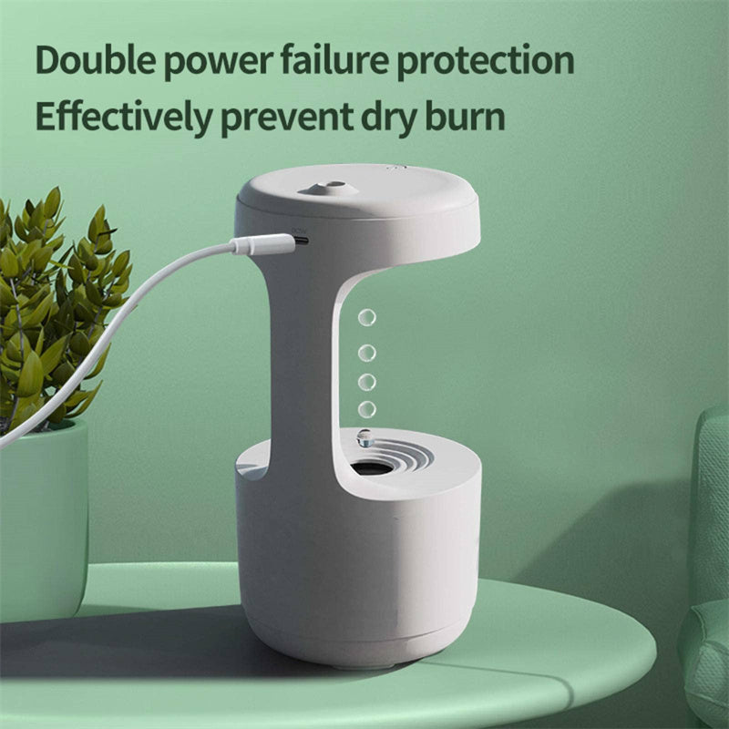 Anti-Gravity Water Drop Humidifier with Clock & Aroma Diffuser